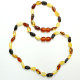 Polished Bean Style Multi-color Teething Necklace/Bracelet Set