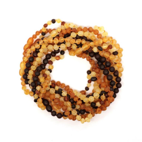 Unpolished Baroque Style Multiple Color Amber Baby Teething Necklace 10pcs