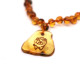 Polished Baroque Style Cognac Baltic Amber Teething Necklace And Pendant With Zodiac Sign