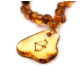 Polished Baroque Style Cognac Baltic Amber Teething Necklace And Pendant With Zodiac Sign