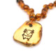 Polished Baroque Style Cognac Baltic Amber Teething Necklace And Pendant With Zodiac Sign