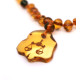 Polished Baroque Style Cognac Baltic Amber Teething Necklace And Pendant With Zodiac Sign