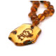 Polished Baroque Style Cognac Baltic Amber Teething Necklace And Pendant With Zodiac Sign