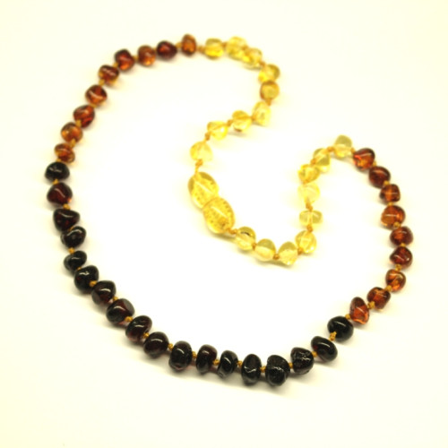 Polished Baroque Style Rainbow  Baltic Amber Baby Teething Necklace