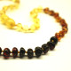 Polished Baroque Style Rainbow  Baltic Amber Baby Teething Necklace