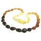 Unpolished Olive Style Rainbow Baby Baltic Amber Teething Necklace