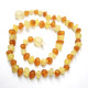 Unpolished Baroque Style Lemon / Cognac Teething Necklace