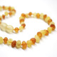 Unpolished Baroque Style Lemon / Cognac Teething Necklace