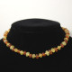 Unpolished Baroque Style Lemon / Cognac Teething Necklace