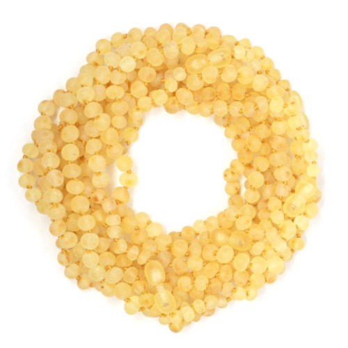 Unpolished Baroque Style Lemon Amber Baby Teething Necklace 10pcs