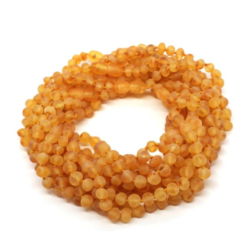 Unpolished Baroque Style Honey Color Amber Baby Teething Necklace 10pcs