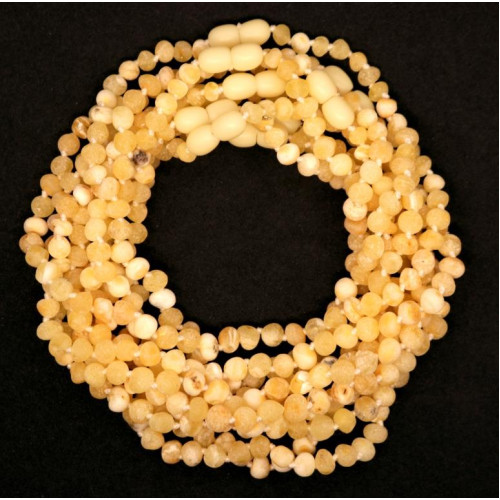 Unpolished Baroque Style Milky Amber Baby Teething Necklace 10pcs