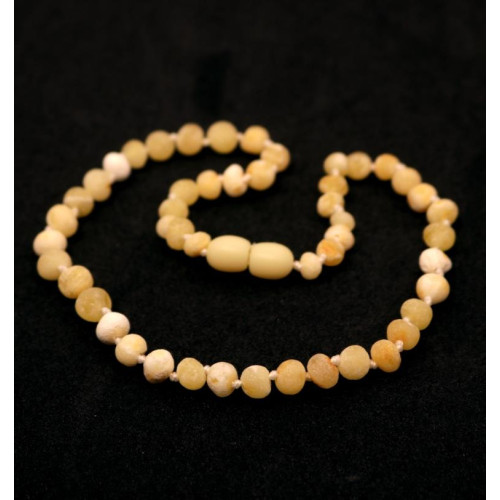Unpolished Baroque Style Milky Amber Baby Teething Necklace