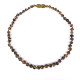 Polished Baroque Style Dark Green Amber Baby Teething Necklace