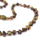 Polished Baroque Style Dark Green Amber Baby Teething Necklace