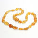 Unpolished Olive Style Honey Baltic Amber Baby Teething Necklace