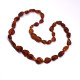Unpolished Olive Dark Cognac Amber Baby Teething Necklace