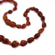 Unpolished Olive Dark Cognac Amber Baby Teething Necklace