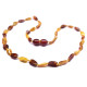 Polished Bean Style Milky / Cognac Amber Baby Teething Necklace
