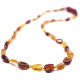 Polished Bean Style Milky / Cognac Amber Baby Teething Necklace