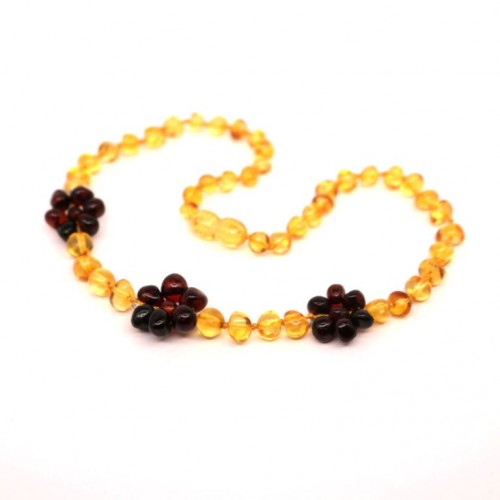 Polished Luxury Plaited Style Hony/Cherry Amber Teething Necklace