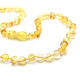 Polished Baroque Style Light Honey Amber Baby Teething Necklace