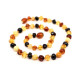 Polished Baroque Style Multi-color Amber Baby Teething Necklace