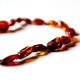 Polished Bean Style Dark Cognac Amber Baby Teething Necklace