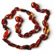Polished Bean Style Dark Cognac Amber Baby Teething Necklace