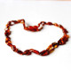 Polished Bean Style Dark Cognac Amber Baby Teething Necklace