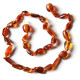 Polished Bean Style Light Cognac Amber Baby Teething Necklace