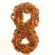 Lot of 10 Polished Bean Shaped Cognac Amber Baby Teething Necklace