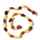 Polished Bean Style Multi-color Amber Baby Teething Necklace