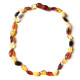 Polished Bean Style Multi-color Amber Baby Teething Necklace