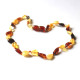Polished Bean Style Multi-color Amber Baby Teething Necklace