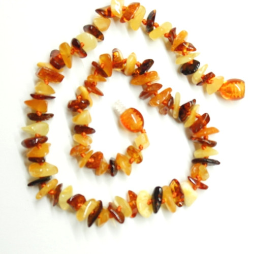 Polished Split Style Multicolor Baby Teething Necklace
