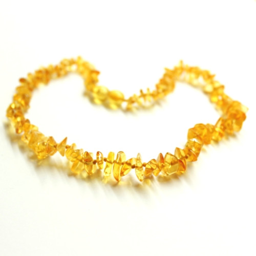 Polished Split Style Lemon Baltic Amber Teething Necklace