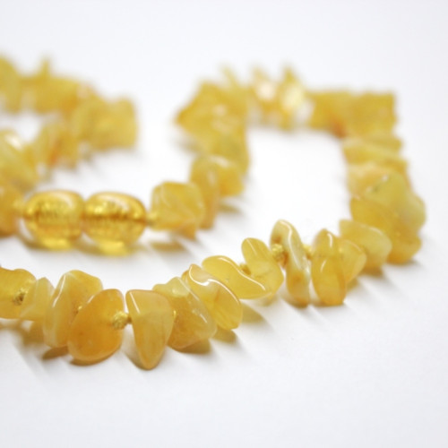Polished Split Style Milky Baltic Amber Teething Necklace