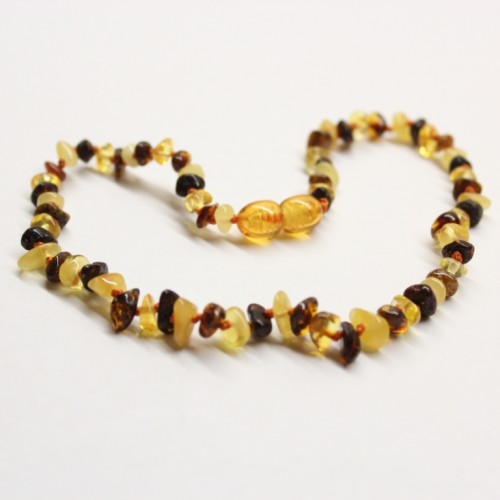Polished Nuts Style Multi-color Baltic Amber Teething Necklace