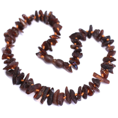Raw Split Style Dark Cognac Teething Necklace