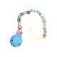  Dummy Clip Holder pacifier chain with honey color baroque Baltic amber and turquoise