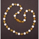 Polished Baroque Style Honey Baltic Amber With Onyx Teething Necklace