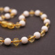 Polished Baroque Style Honey Baltic Amber With Onyx Teething Necklace