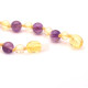 Polished Baroque Style Lemon Baltic Amber With amethyst Teething Necklace