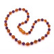 Polished Baroque Style Cognac Baltic Amber With amethyst Teething Necklace