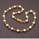 Polished Baroque Style Honey Baltic Amber With Howlite Teething Necklace