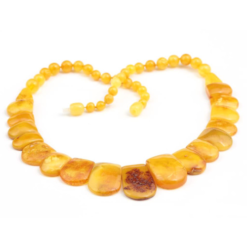 Classic Egg Yolk Baltic Amber Statement Necklace.