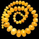 LUXURY Yellow Color Baltic Amber Baroque Beads Necklace 72cm 123g