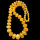 LUXURY Yellow Color Baltic Amber Baroque Beads Necklace 72cm 123g