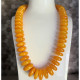 Luxury  Antique Color Baltic Amber Disc Necklace
